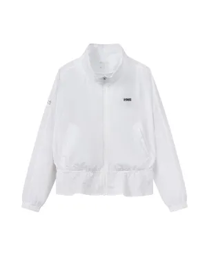 1910051-101 | WOMEN'S K-SWISS LOGO FLORAL HEM HOODED JACKET | WHITE/WHITE