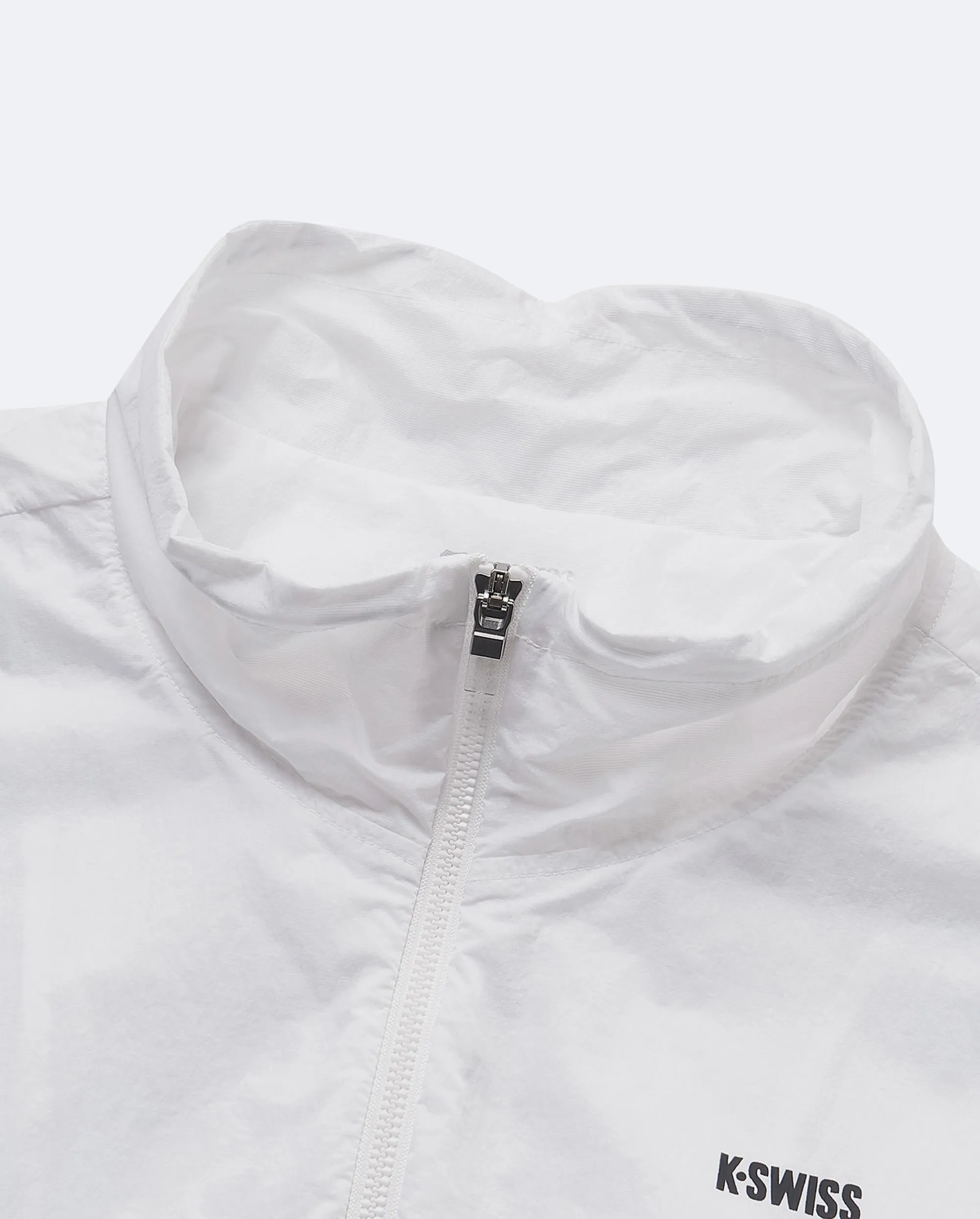 1910051-101 | WOMEN'S K-SWISS LOGO FLORAL HEM HOODED JACKET | WHITE/WHITE