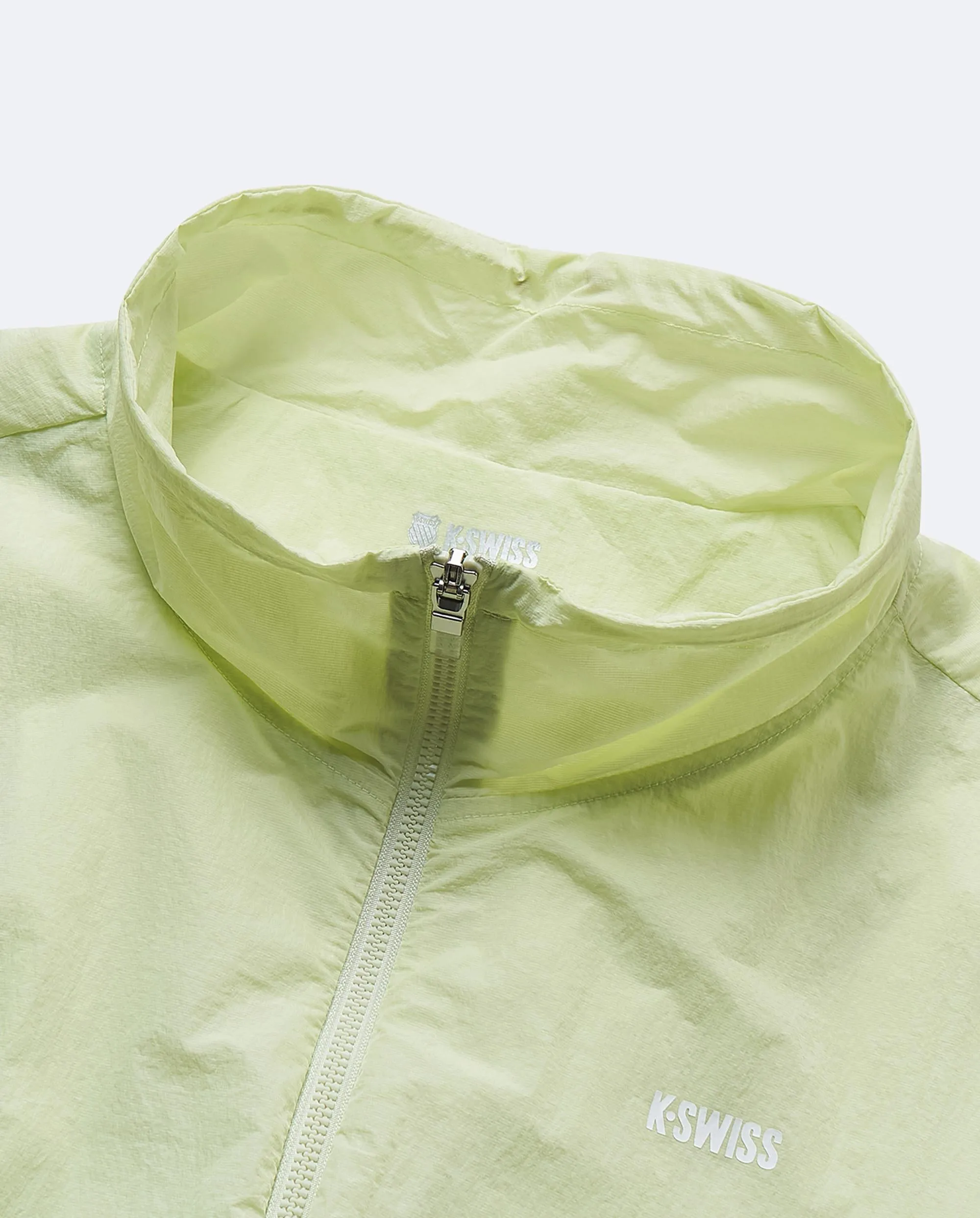 1910051-311 | WOMEN'S K-SWISS LOGO FLORAL HEM HOODED JACKET | LICHEN/MISTY JADE