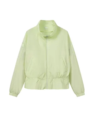 1910051-311 | WOMEN'S K-SWISS LOGO FLORAL HEM HOODED JACKET | LICHEN/MISTY JADE
