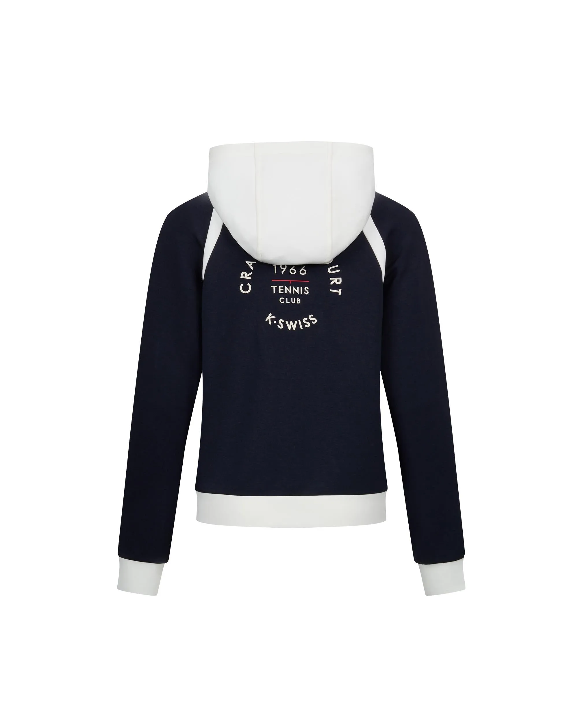 1911514-401 | WOMEN'S TENNIS CLUB LOGO COLOR BLOCK HOODED JACKET | NAVY/WHITE