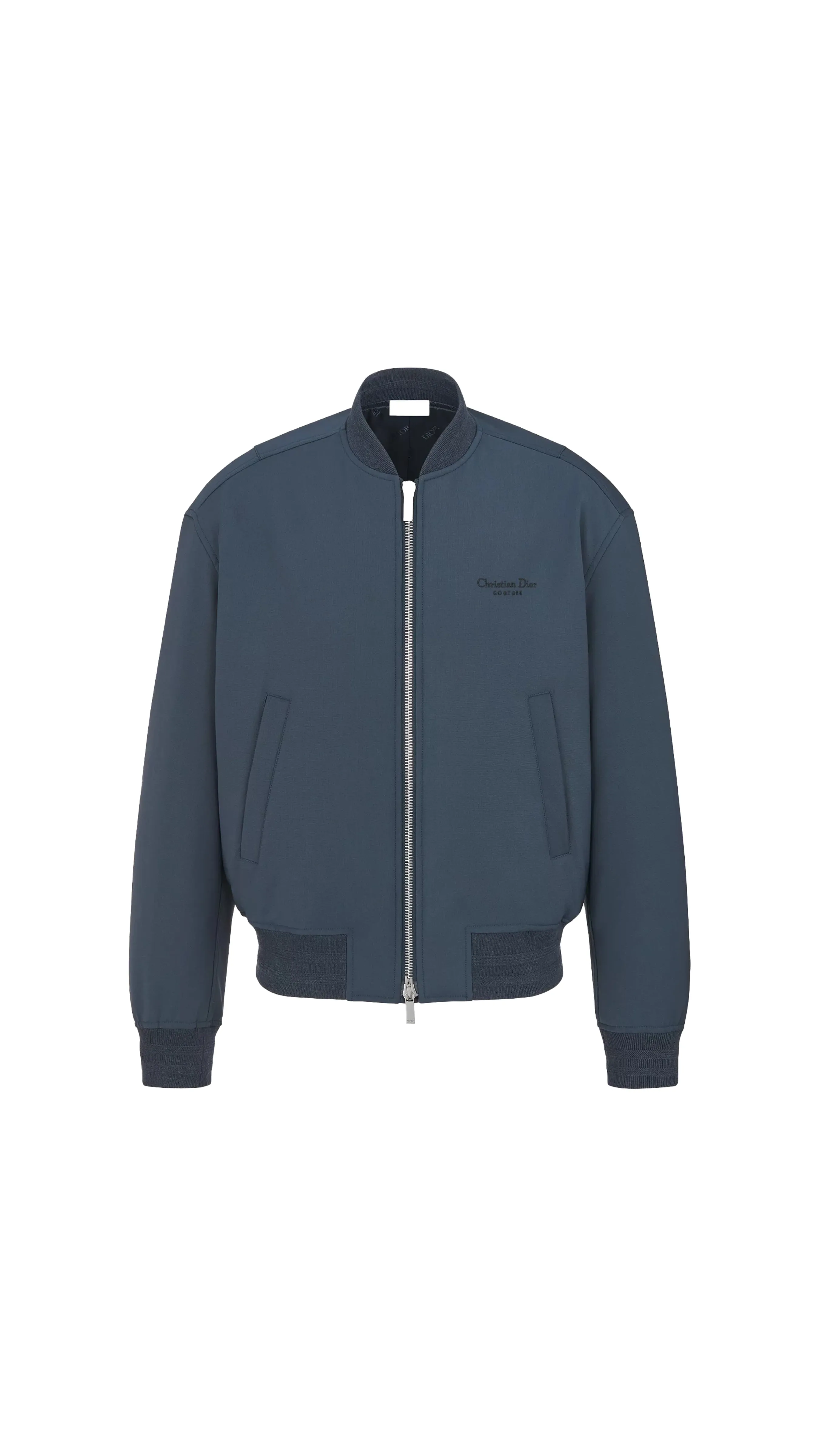 Archives Labels Bomber Jacket - Blue Wool Blend