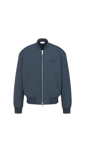 Archives Labels Bomber Jacket - Blue Wool Blend