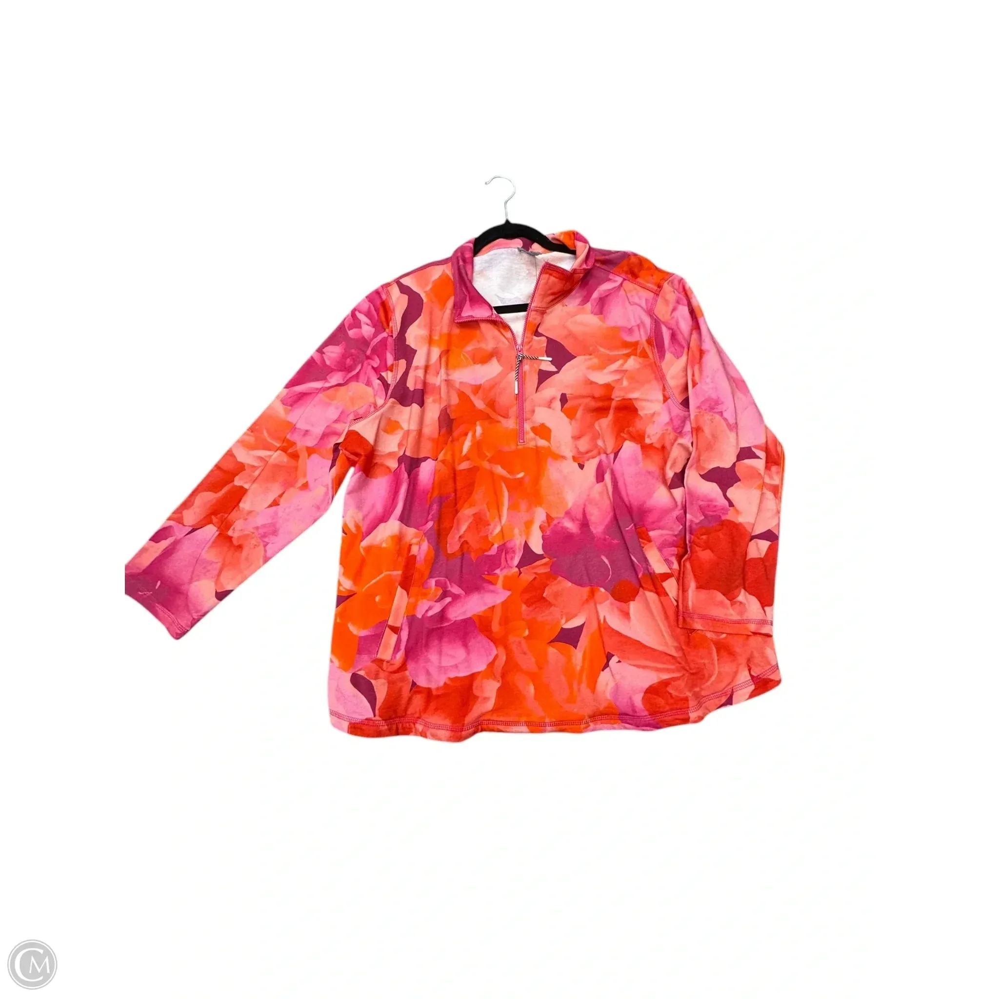 Athletic Jacket By Talbots In Floral Print, Size: 2x