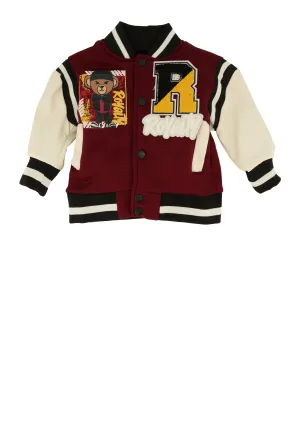 Baby Boys 0-9M Royalty Chenille Patch Graphic Varsity Jacket