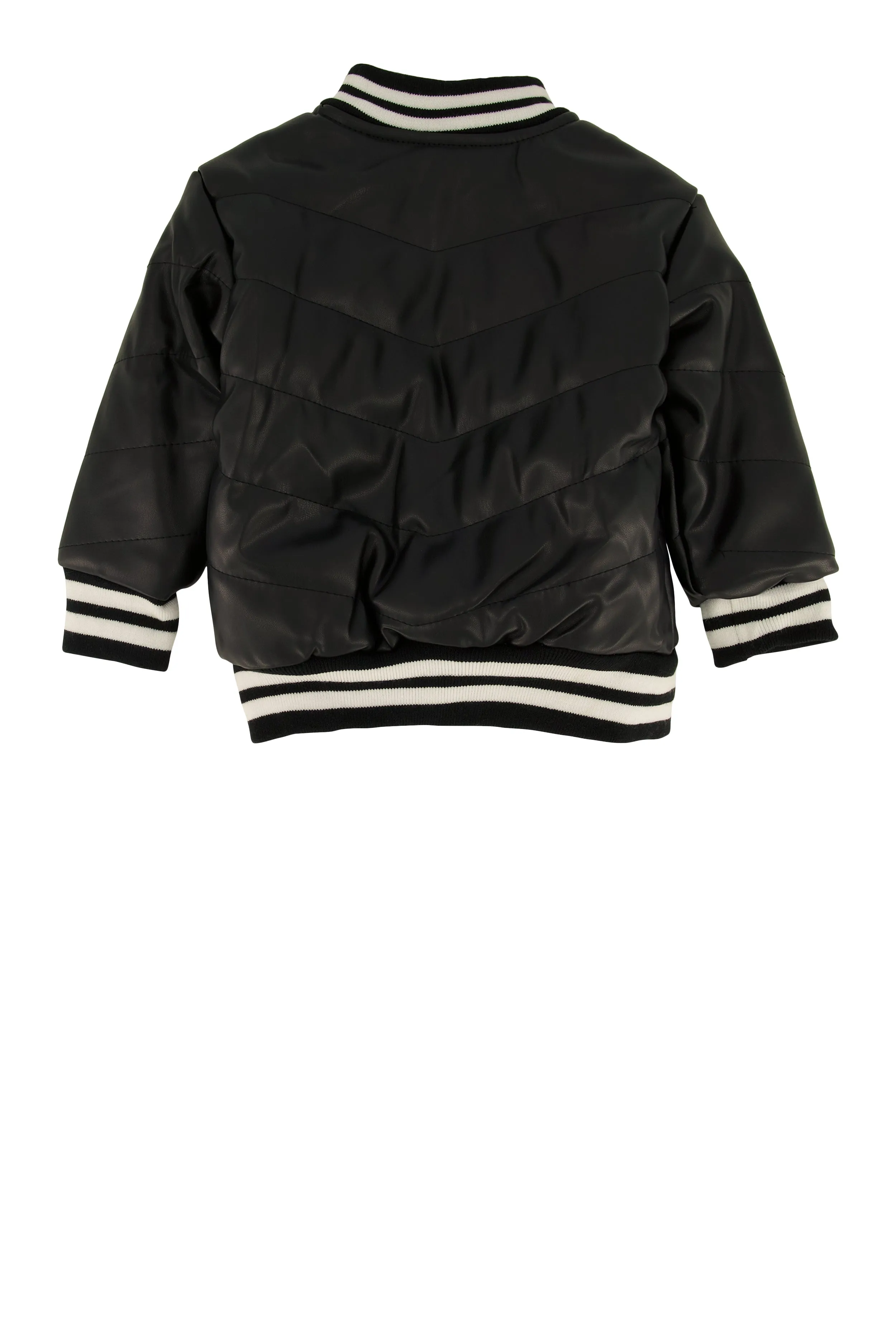 Baby Girls 12-24M B Initial Faux Leather Varsity Jacket