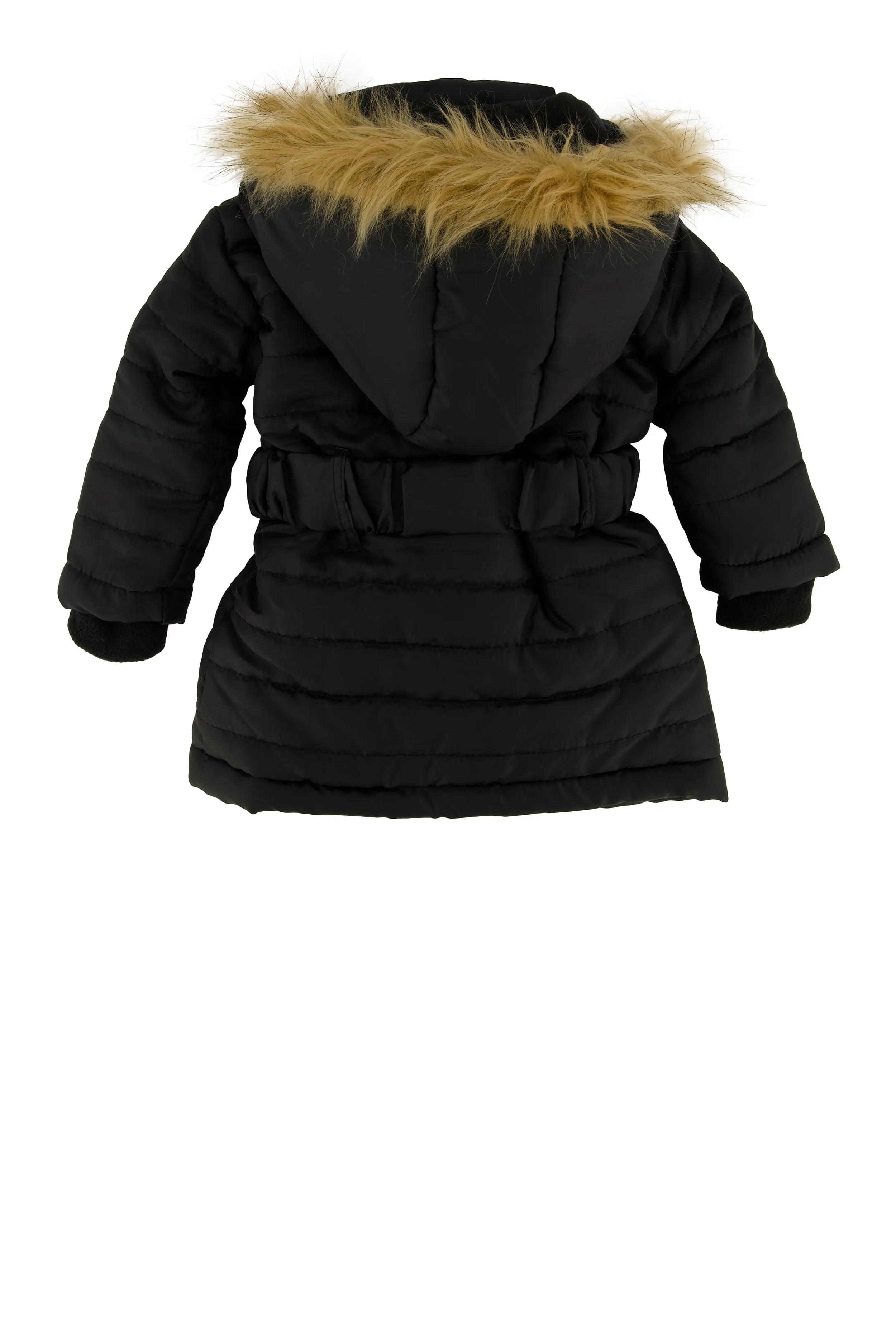 Baby Girls 12-24M Faux Fur Trim Puffer Jacket