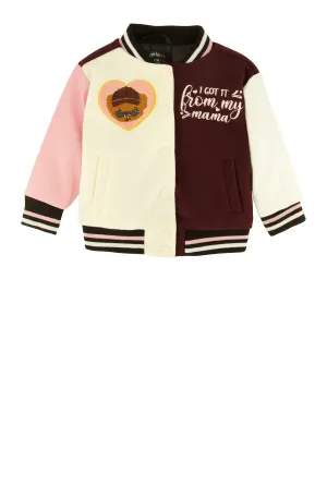 Baby Girls 12-24M From My Mama Chenille Graphic Varsity Jacket