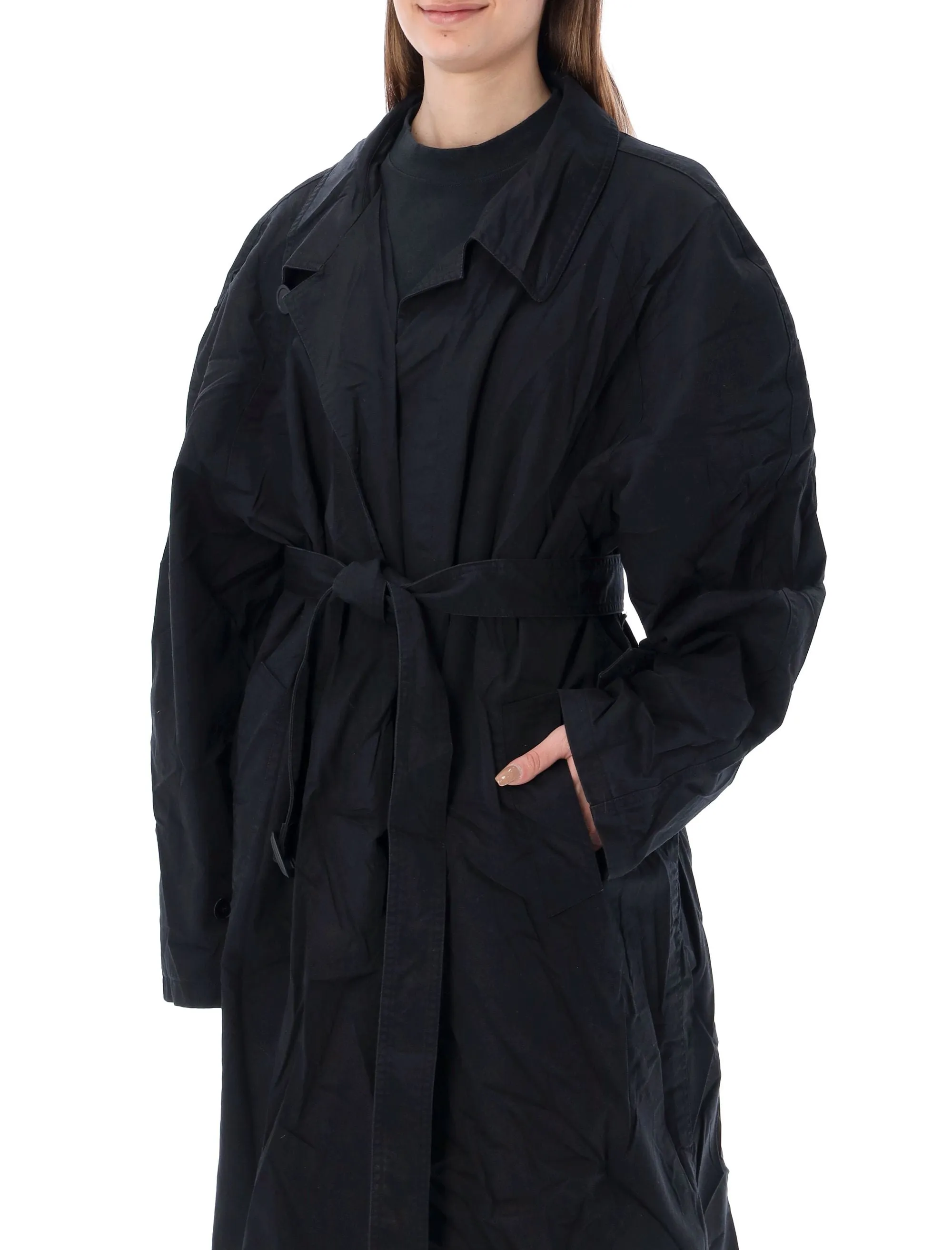 Balenciaga Belted Long-Sleeved Coat