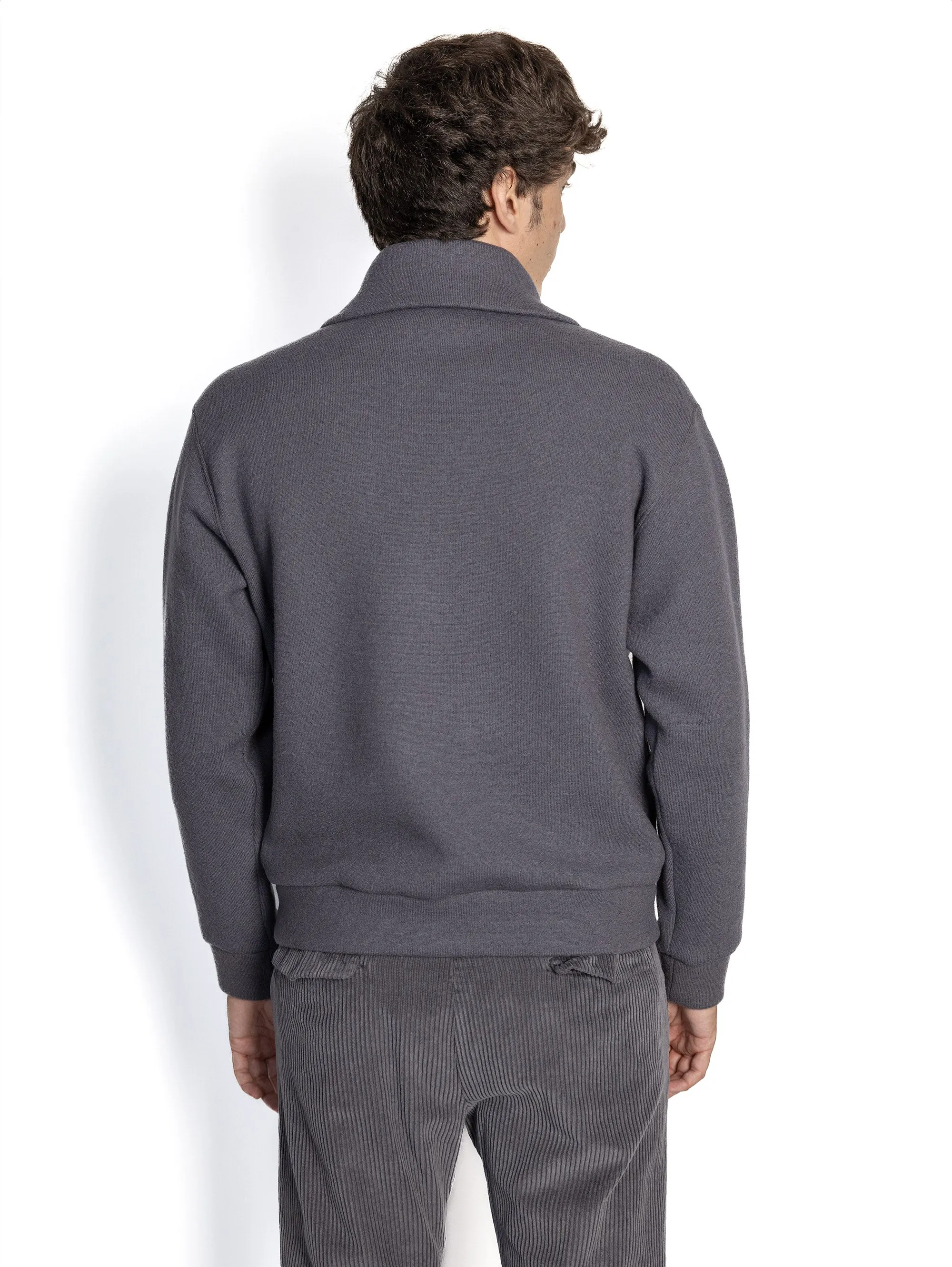 Bomber in Mauve Wool Sweater