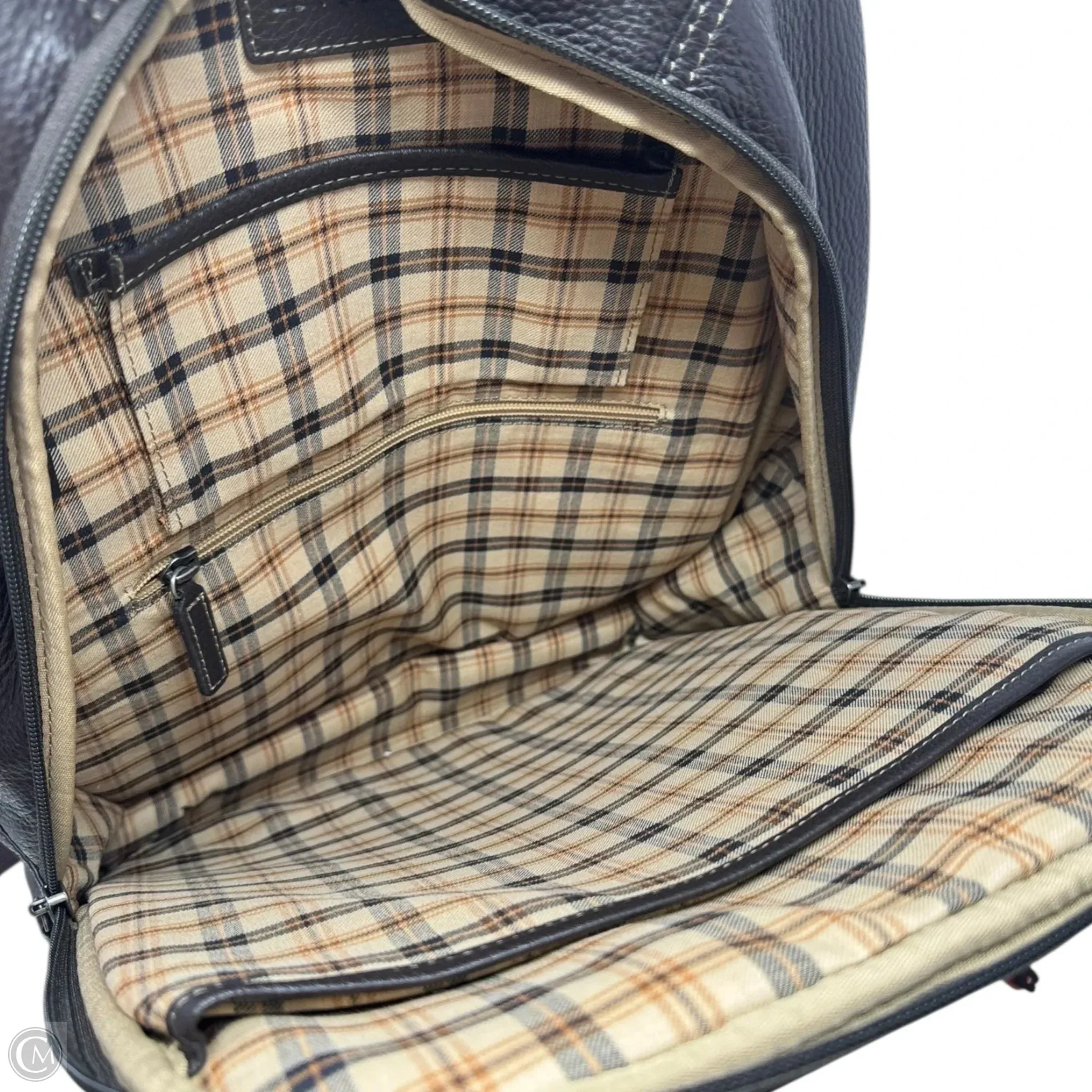 Bomber Jacket Leather Backpack By Levenger, Size: Large