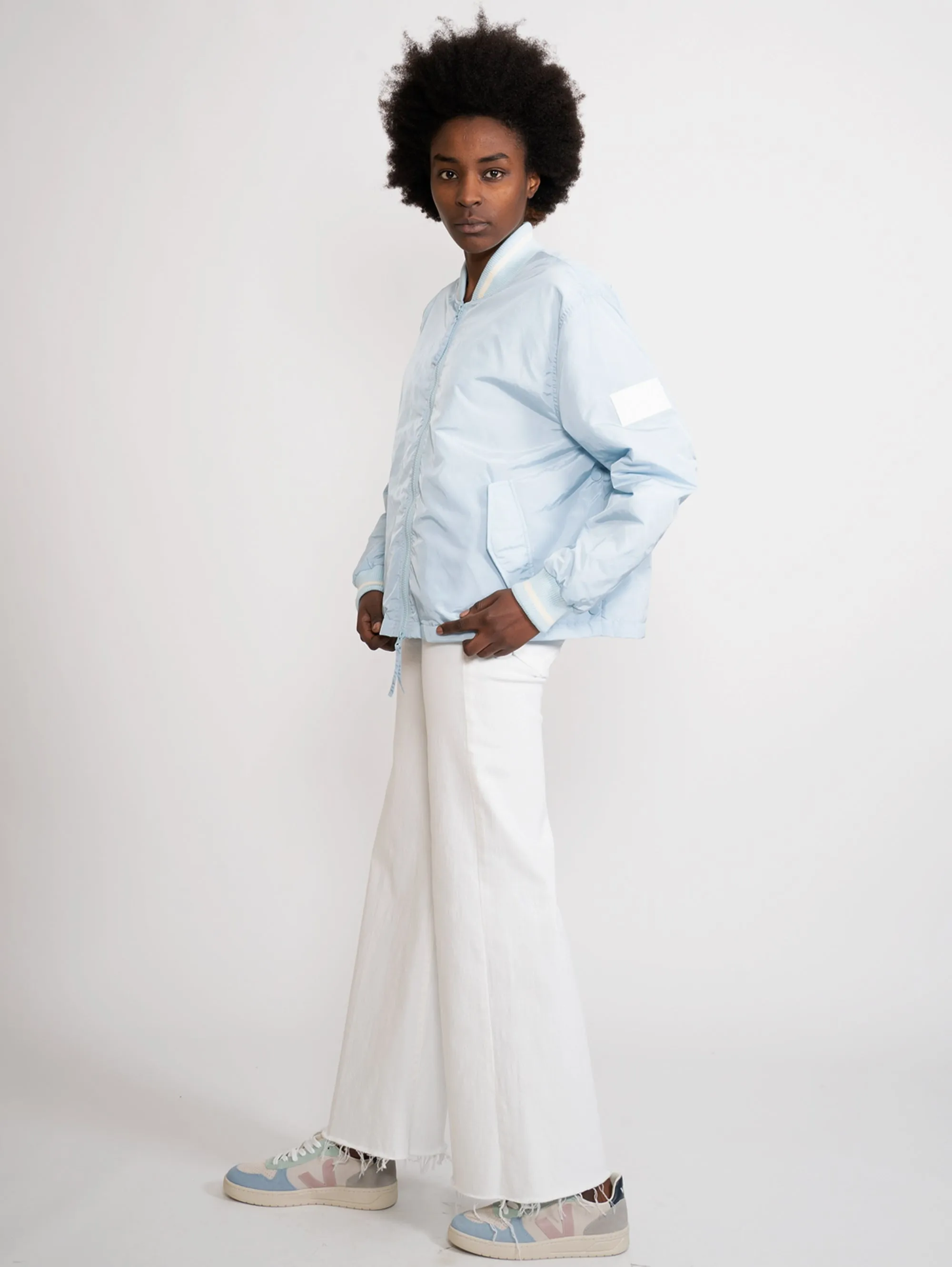 Bomber with Blue Side Slits