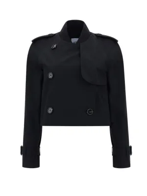 Burberry Double-Breasted Cropped Trench Coat