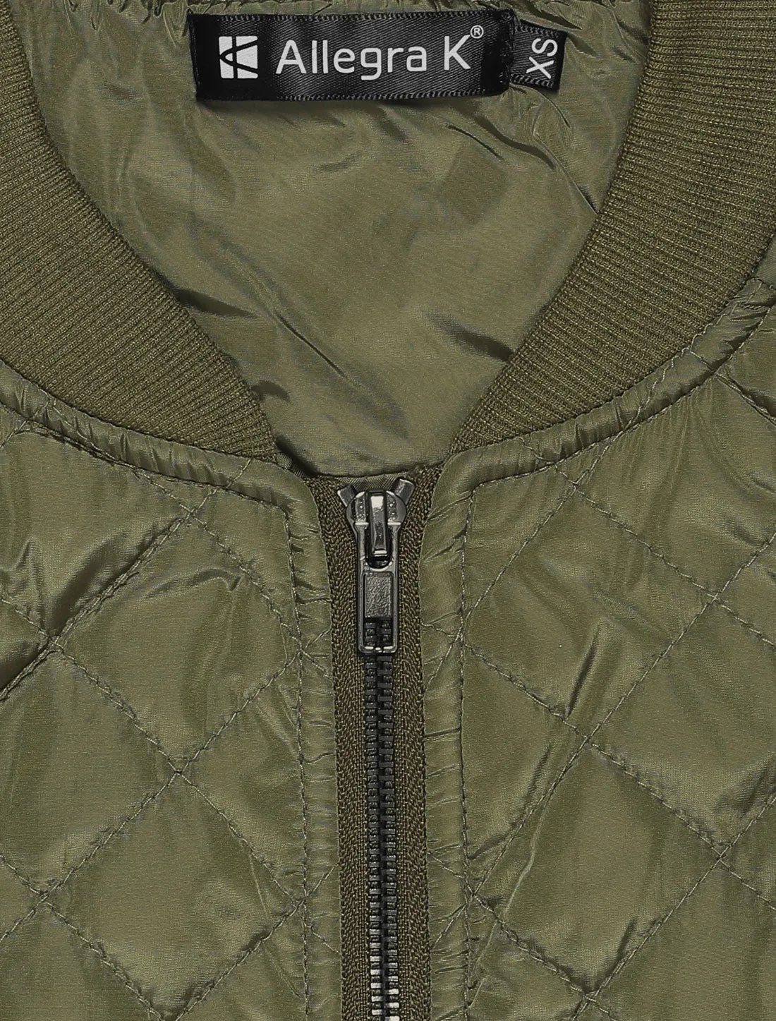 Casual Zip Up Raglan Long Sleeve Quilted Bomber Jacket