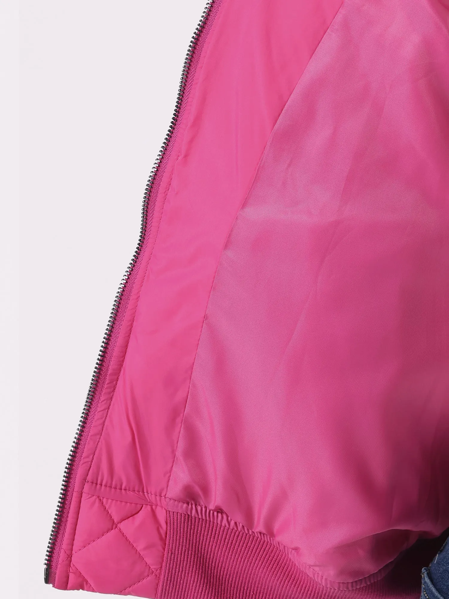 Casual Zip Up Raglan Long Sleeve Quilted Bomber Jacket