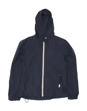CHAMPION Womens Hooded Windbreaker Jacket UK 16 Large Navy Blue