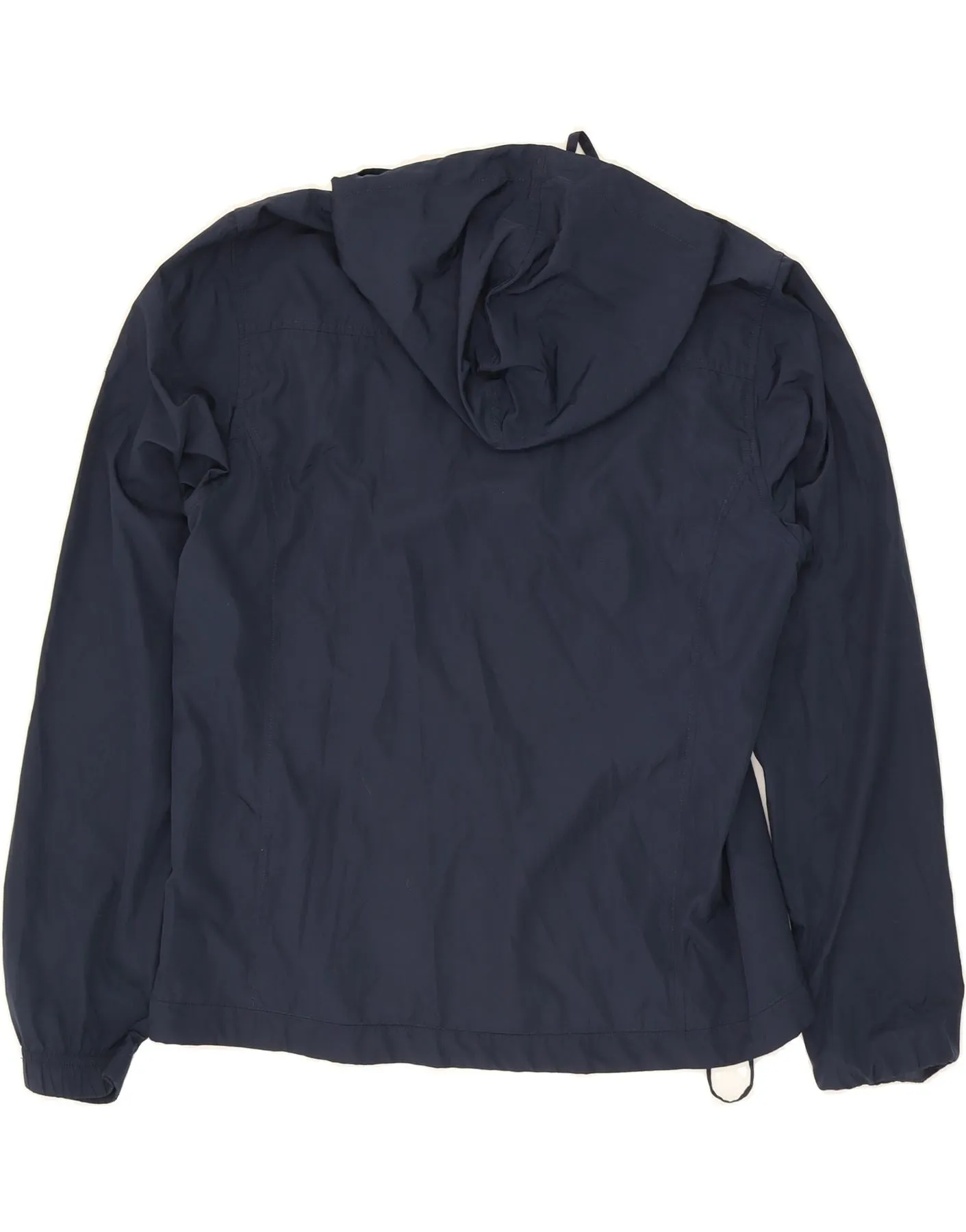 CHAMPION Womens Hooded Windbreaker Jacket UK 16 Large Navy Blue
