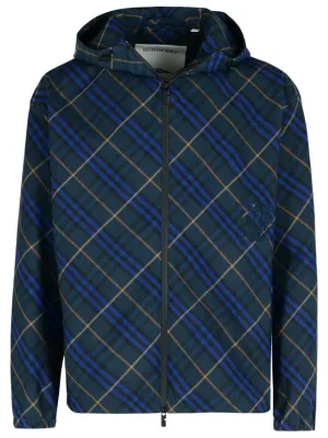 'Check' Navy Nylon Jacket