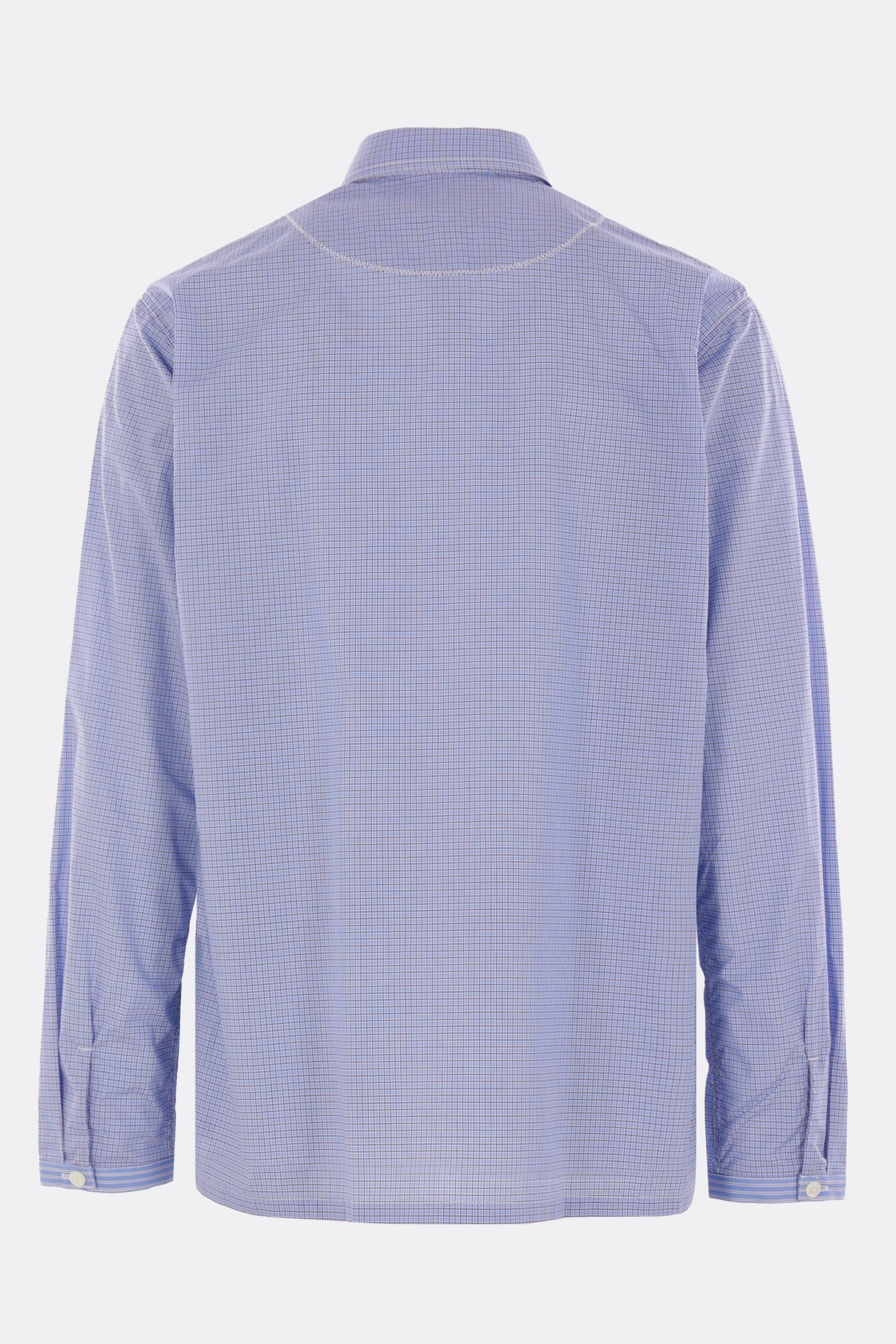 check poplin patchwork shirt