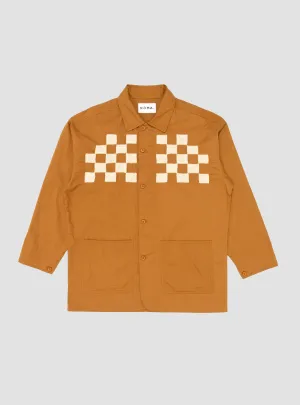 Checker Embroidered Block Jacket Walnut