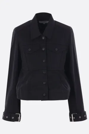 cropped denim jacket with belts
