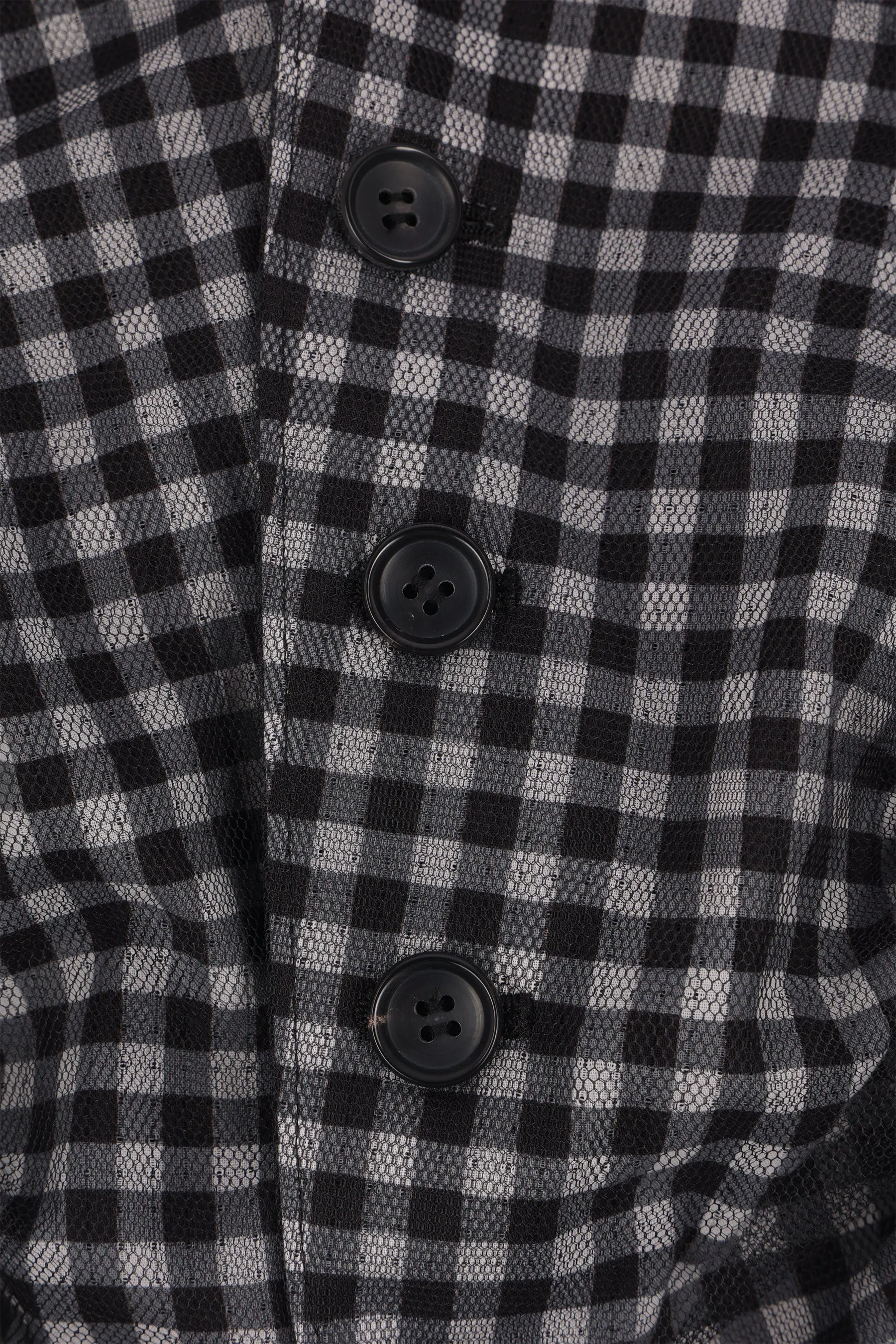 cropped jacket in check cotton and tulle