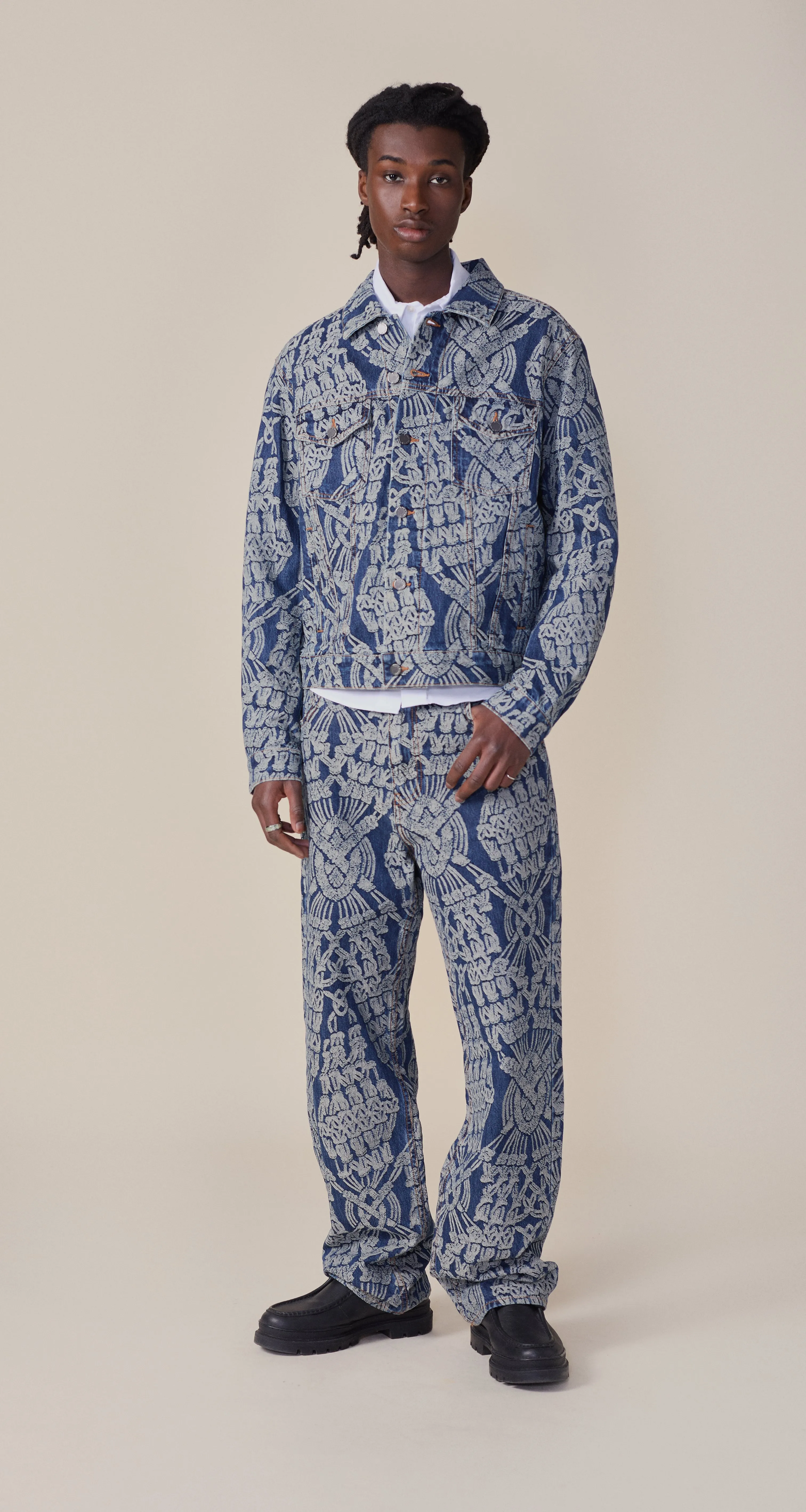 Dark Blue Macrame Amba Jeans