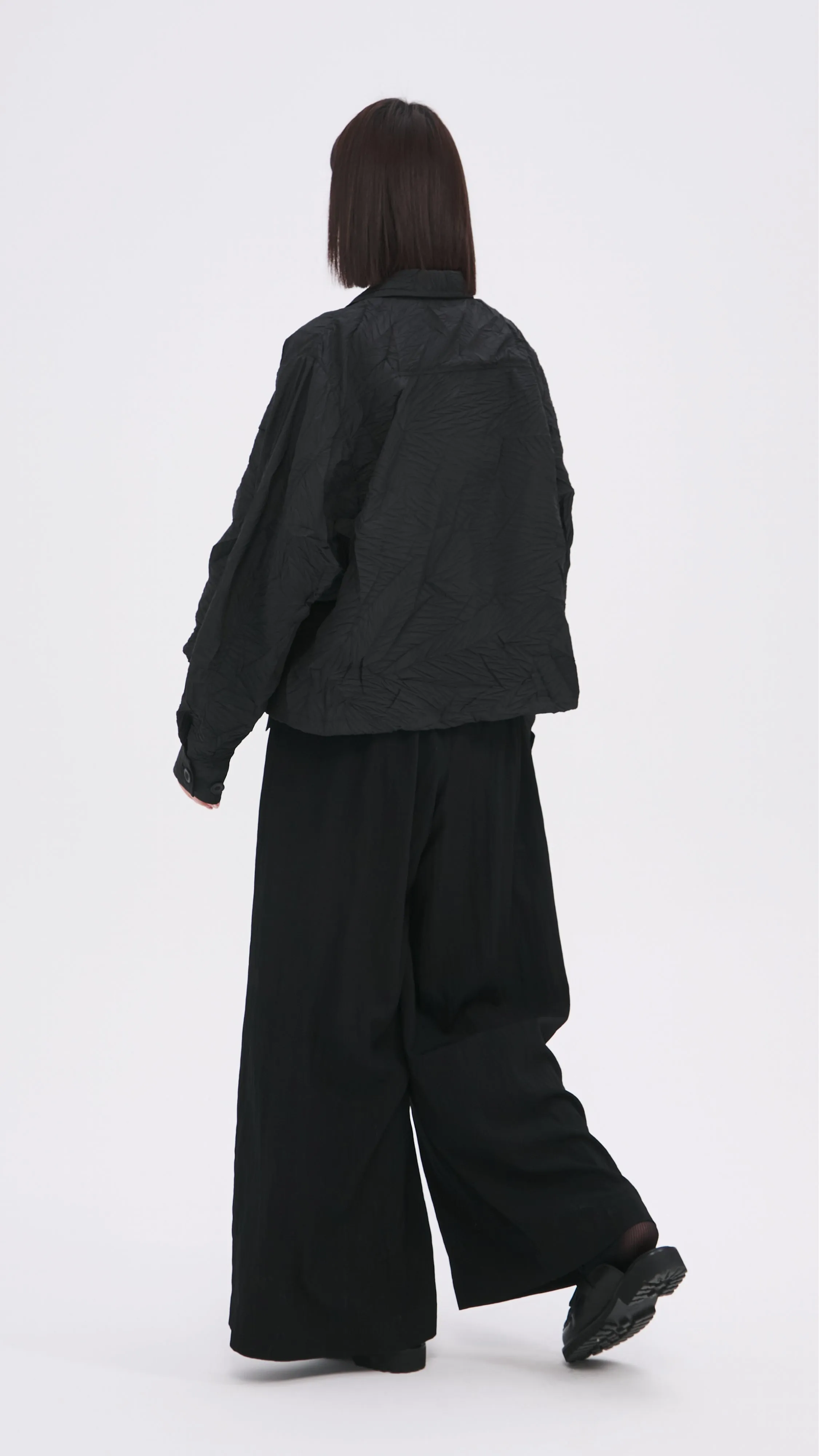 Distort Pleated Military Jacket