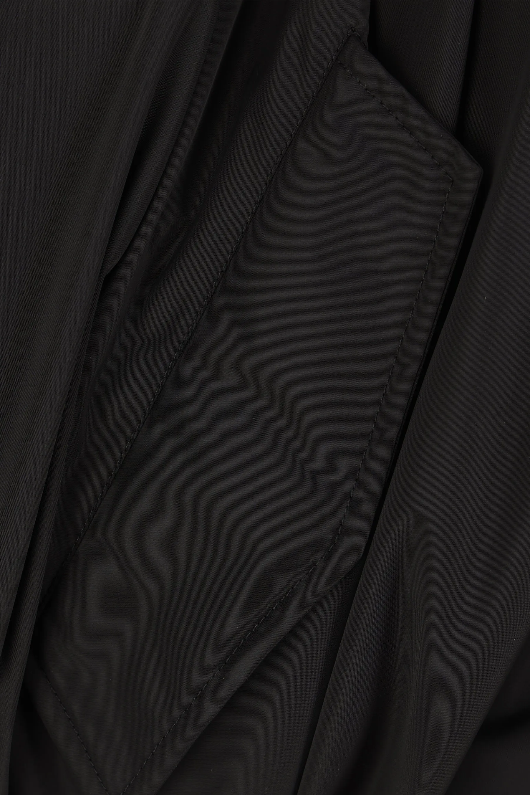 draped bomber jacket in technical micro faille
