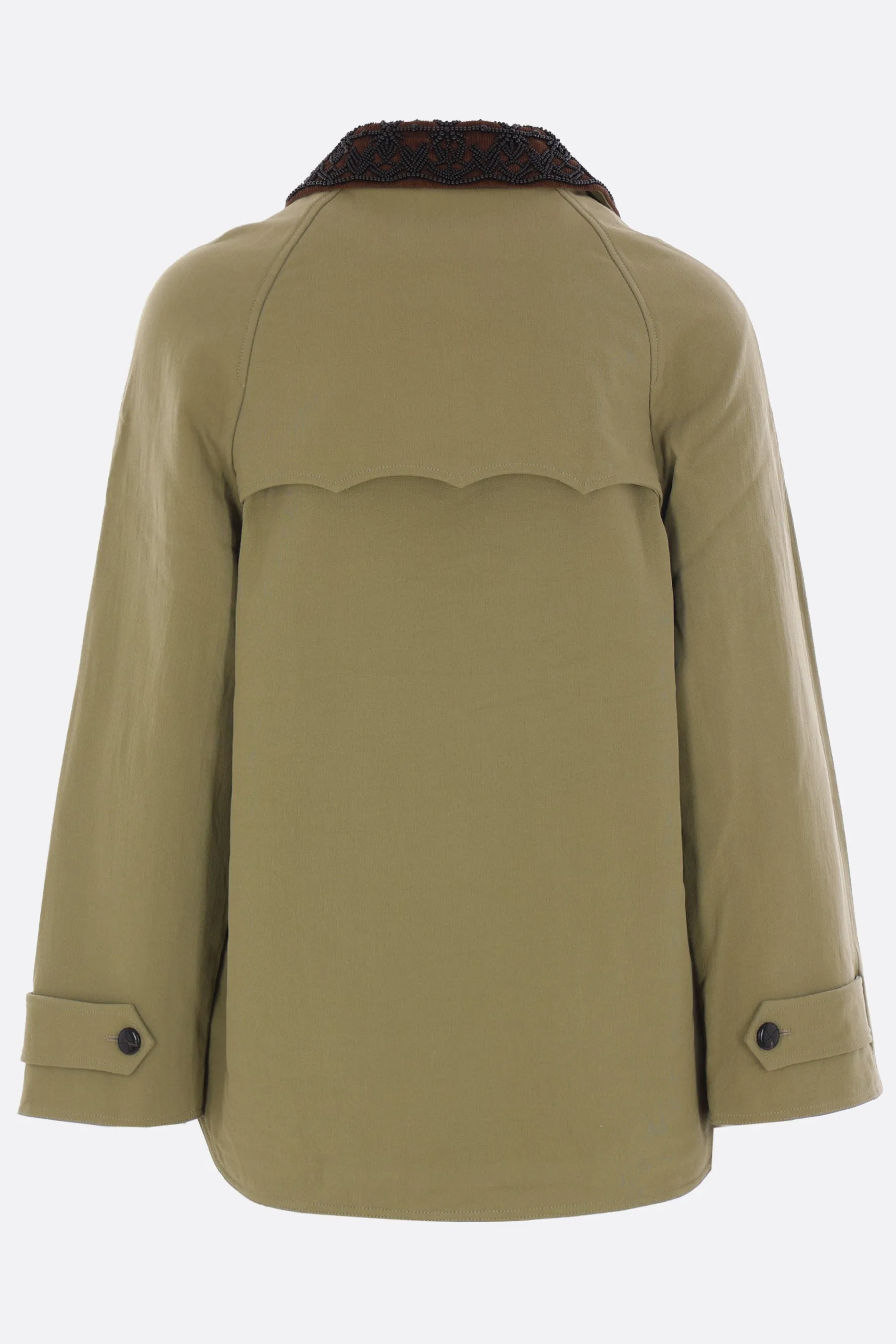 embroidered collar canvas jacket