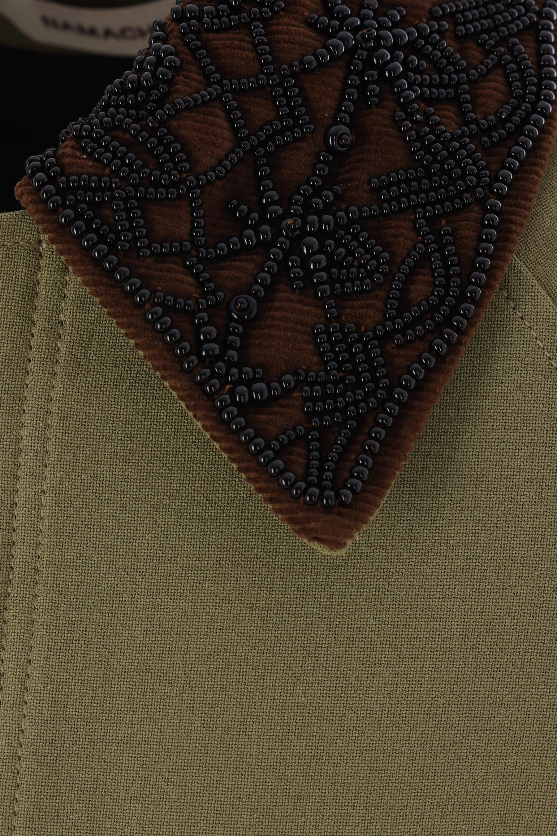 embroidered collar canvas jacket