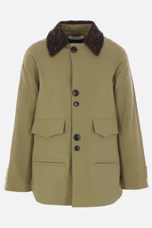 embroidered collar canvas jacket
