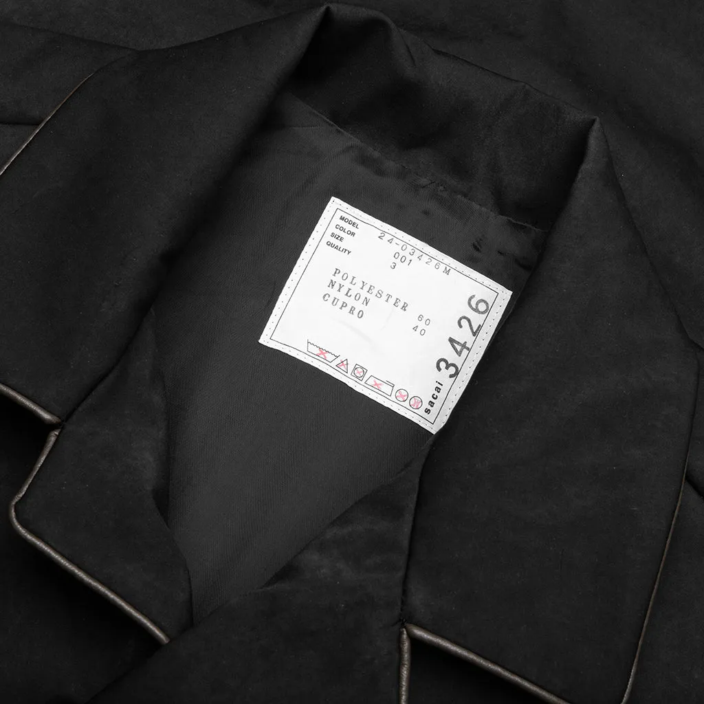 Faux Suede Jacket - Black