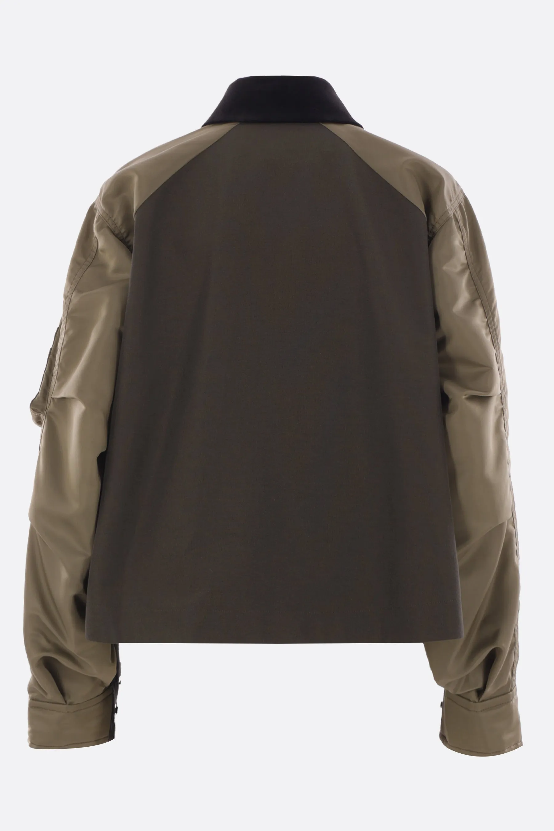 full-zip jacket in grosgrain and twill