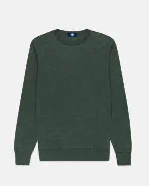 GREEN SUPERFINE MERINO WOOL SWEATER