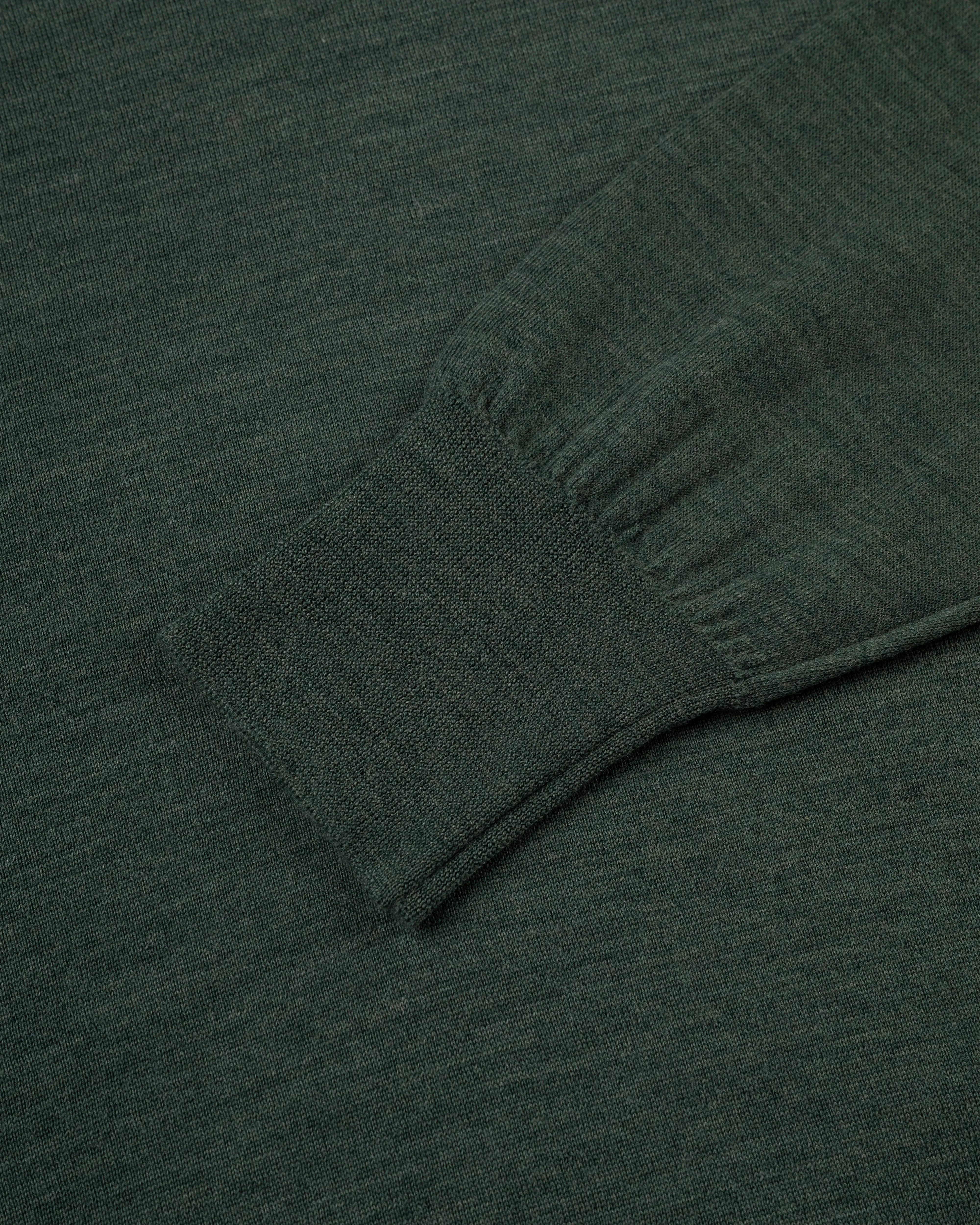GREEN SUPERFINE MERINO WOOL SWEATER