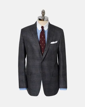 GREY/NAVY/BROWN PLAID SPORT COAT