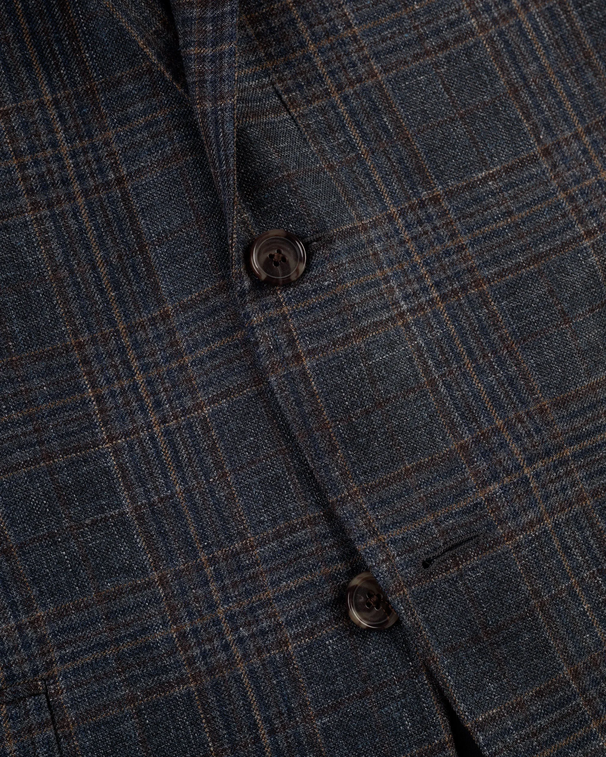 GREY/NAVY/BROWN PLAID SPORT COAT