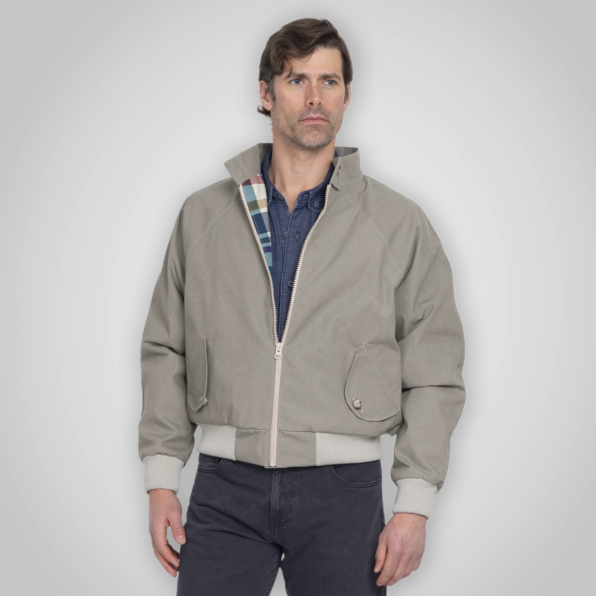 Harrington Jacket - Pewter Cream