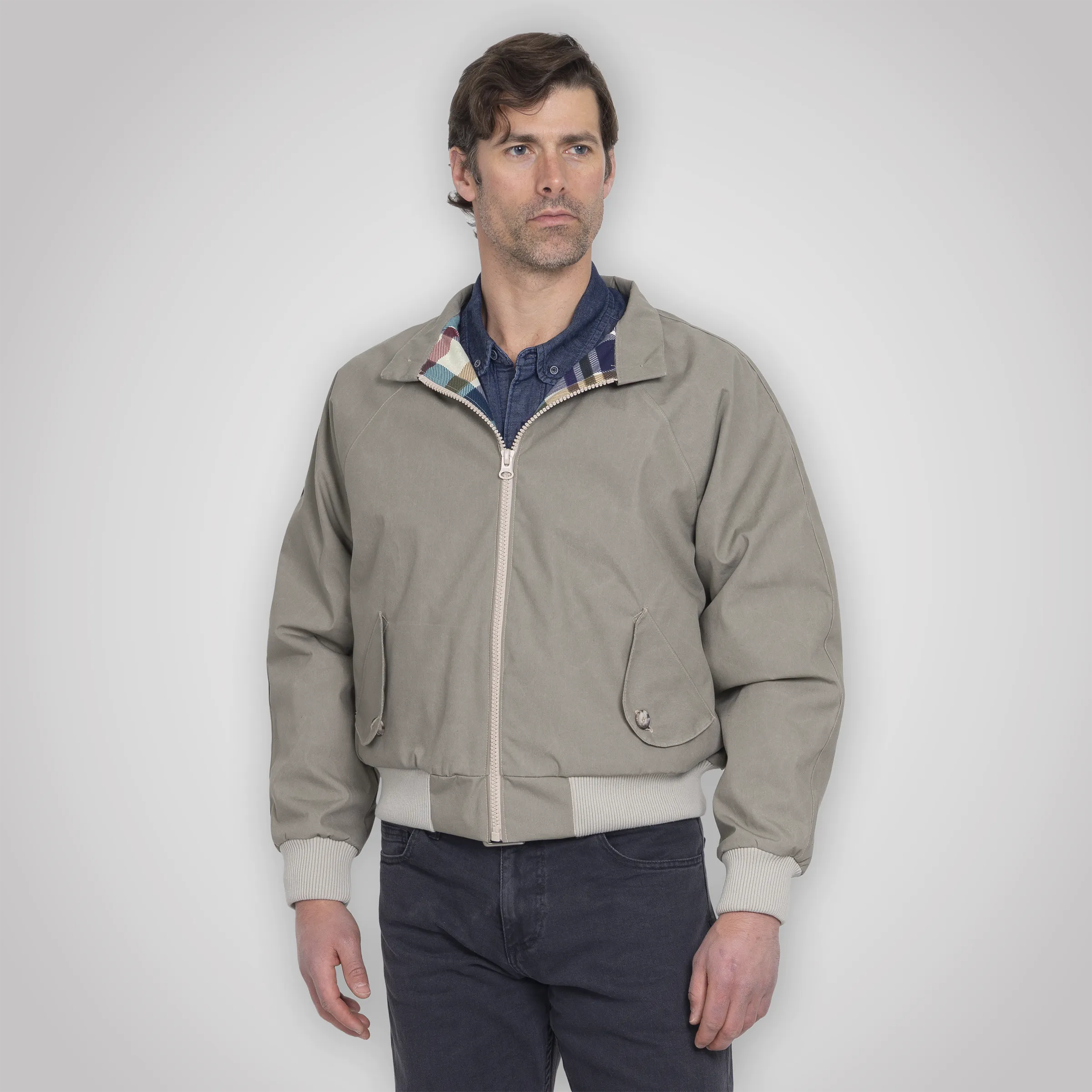 Harrington Jacket - Pewter Cream