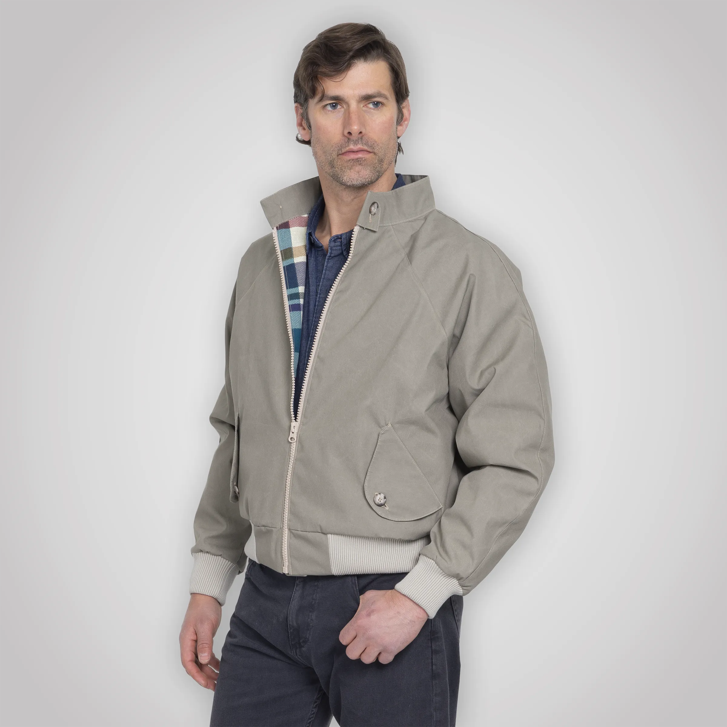 Harrington Jacket - Pewter Cream