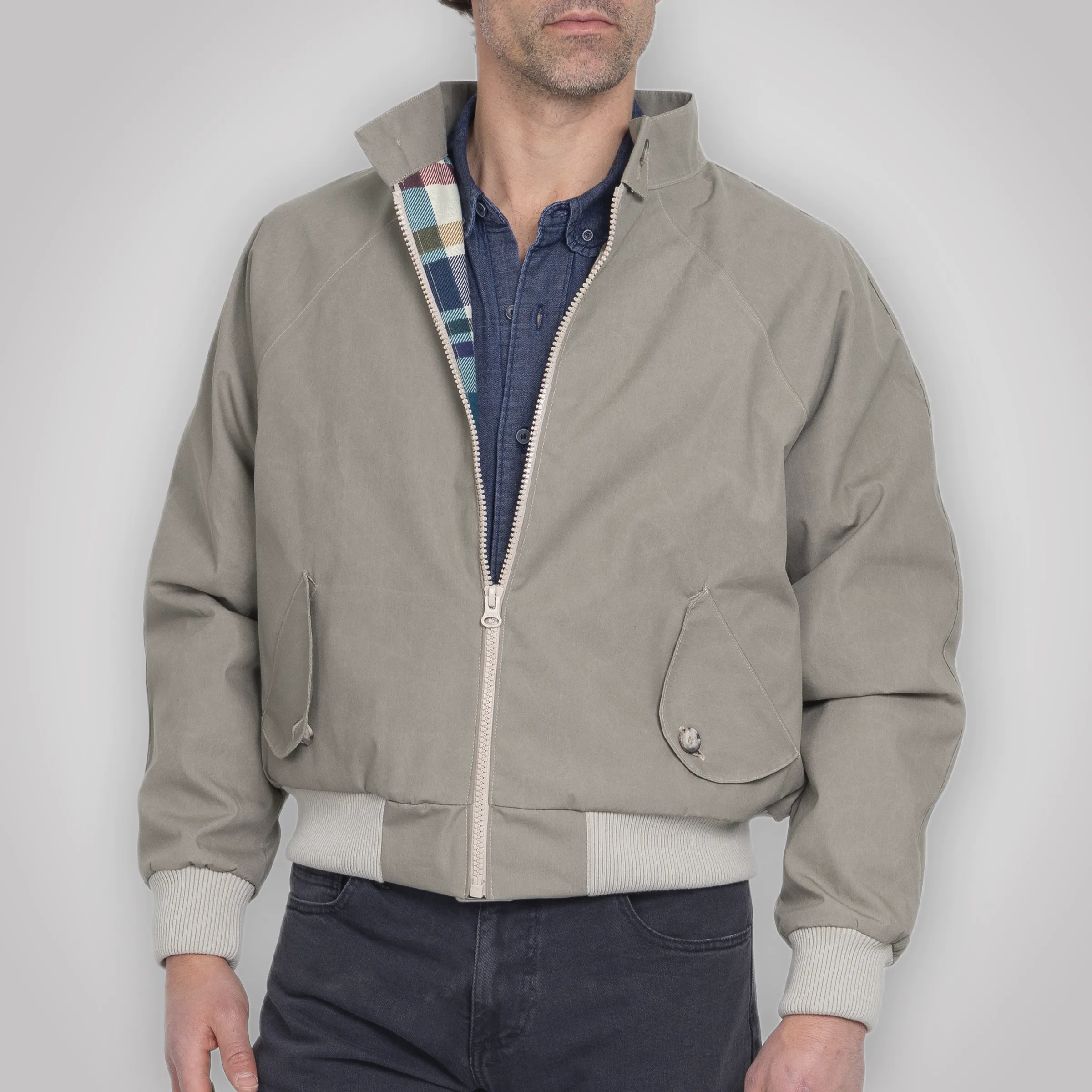 Harrington Jacket - Pewter Cream