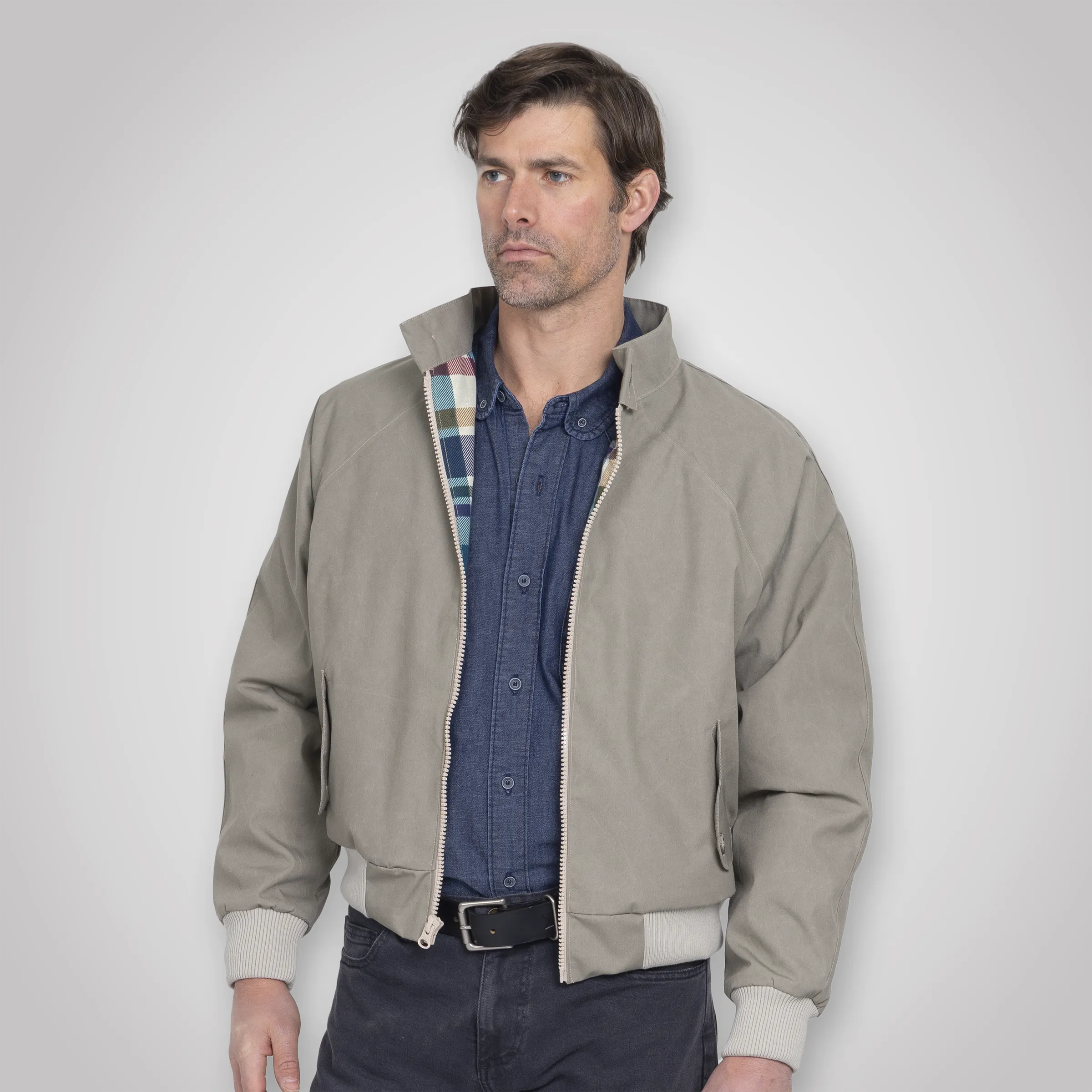 Harrington Jacket - Pewter Cream