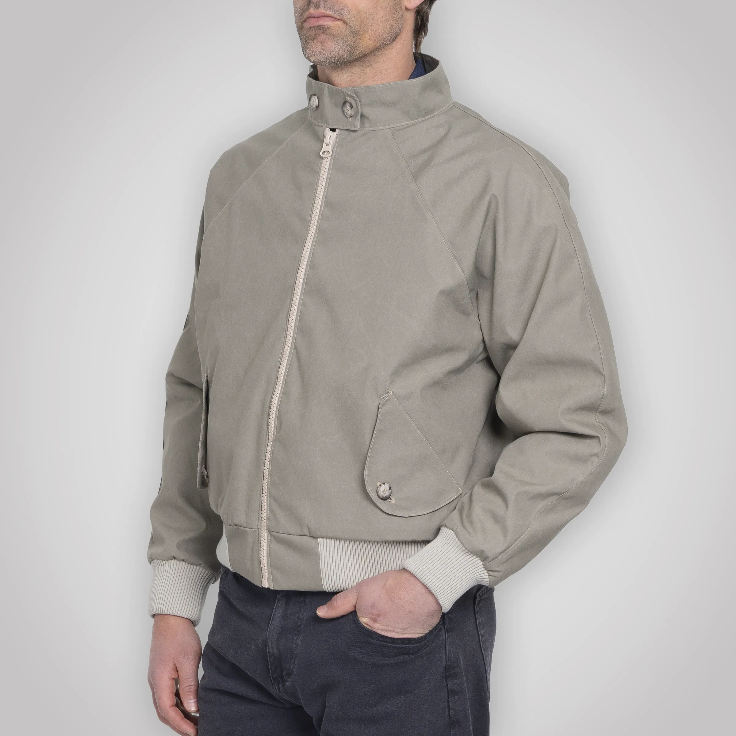 Harrington Jacket - Pewter Cream