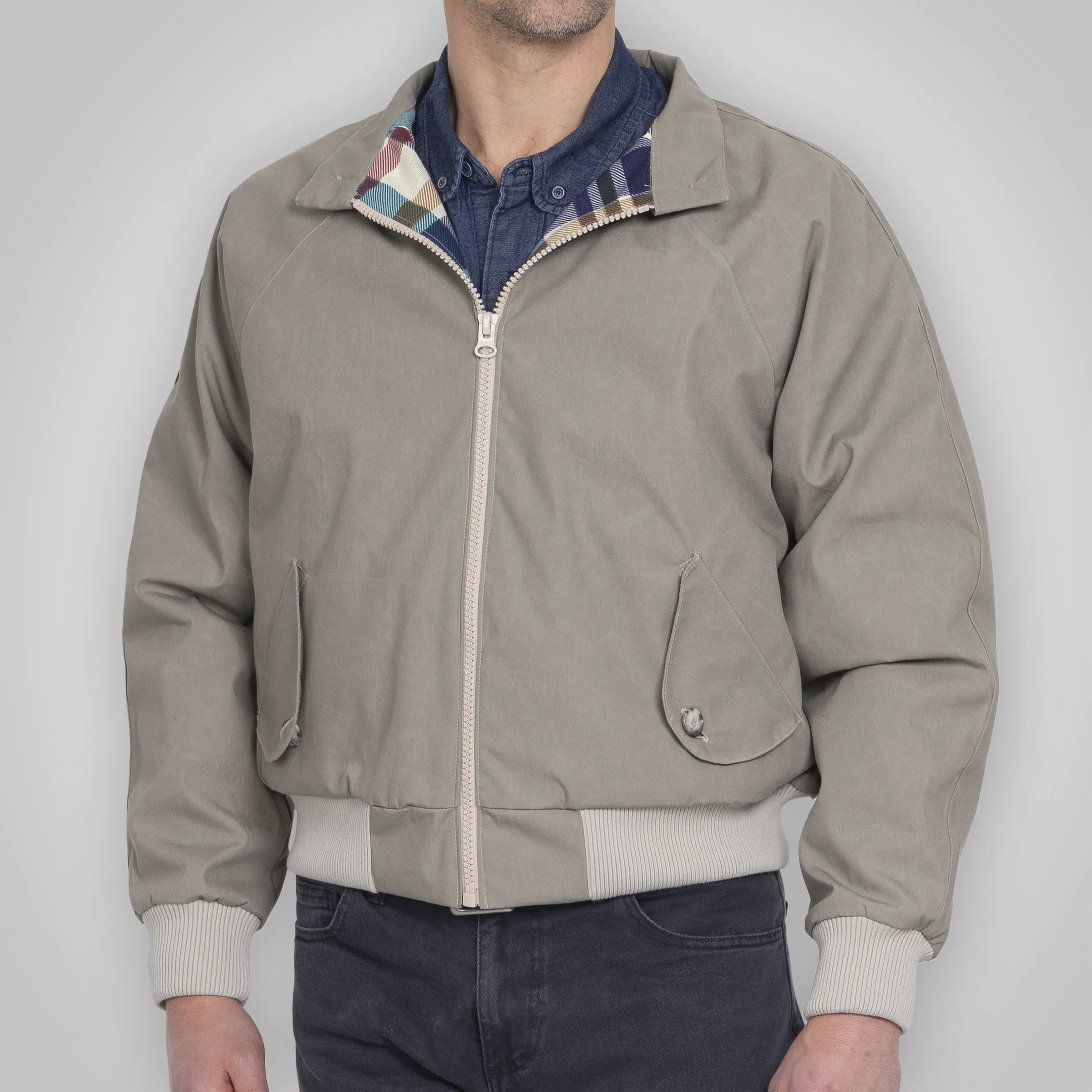Harrington Jacket - Pewter Cream