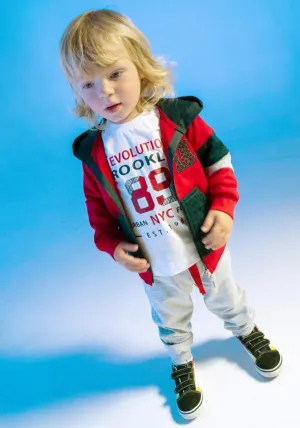 Hashtag Baby Boy Evolution Three Piece Tracksuit, Red
