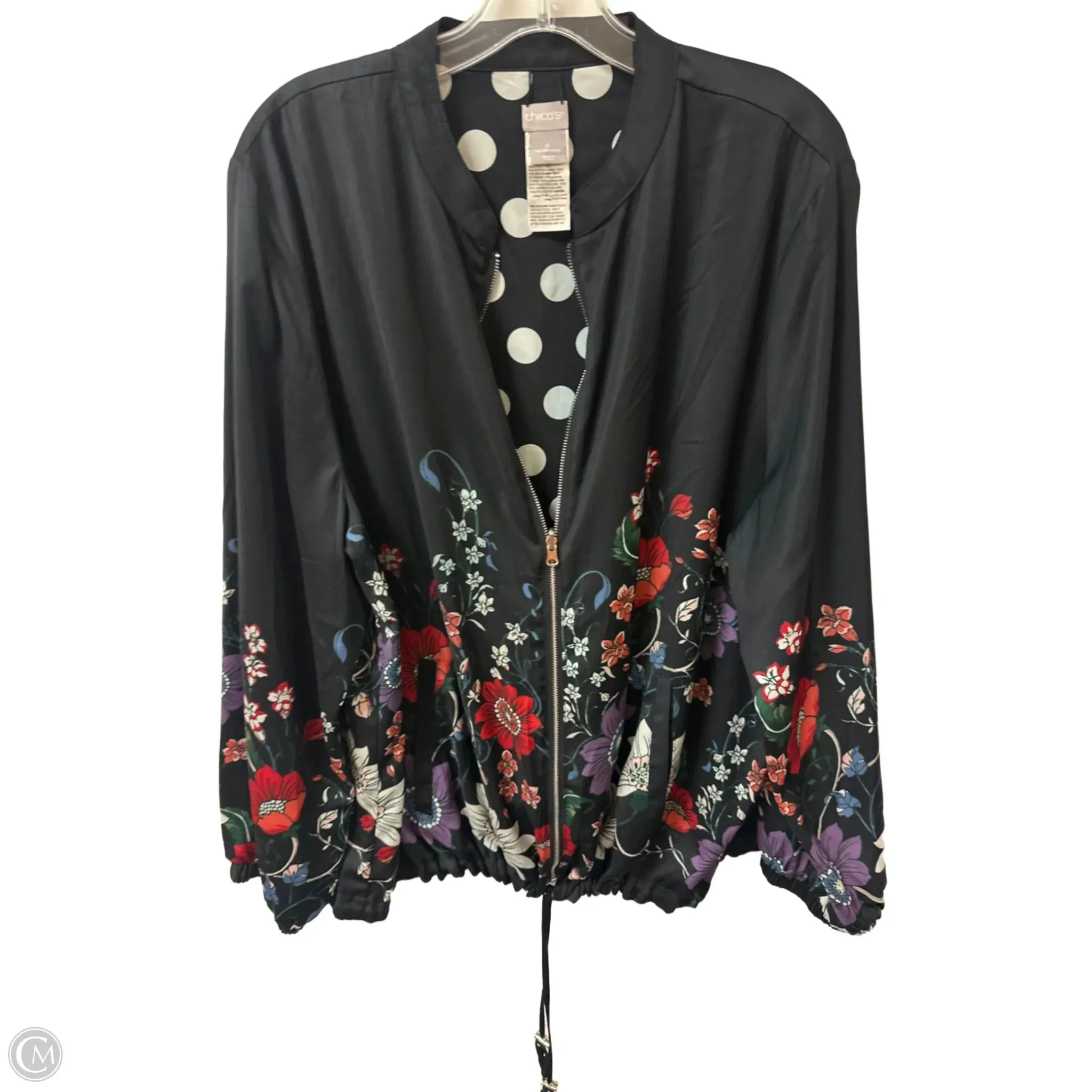 Jacket Other By Chicos In Floral Print, Size: 2x