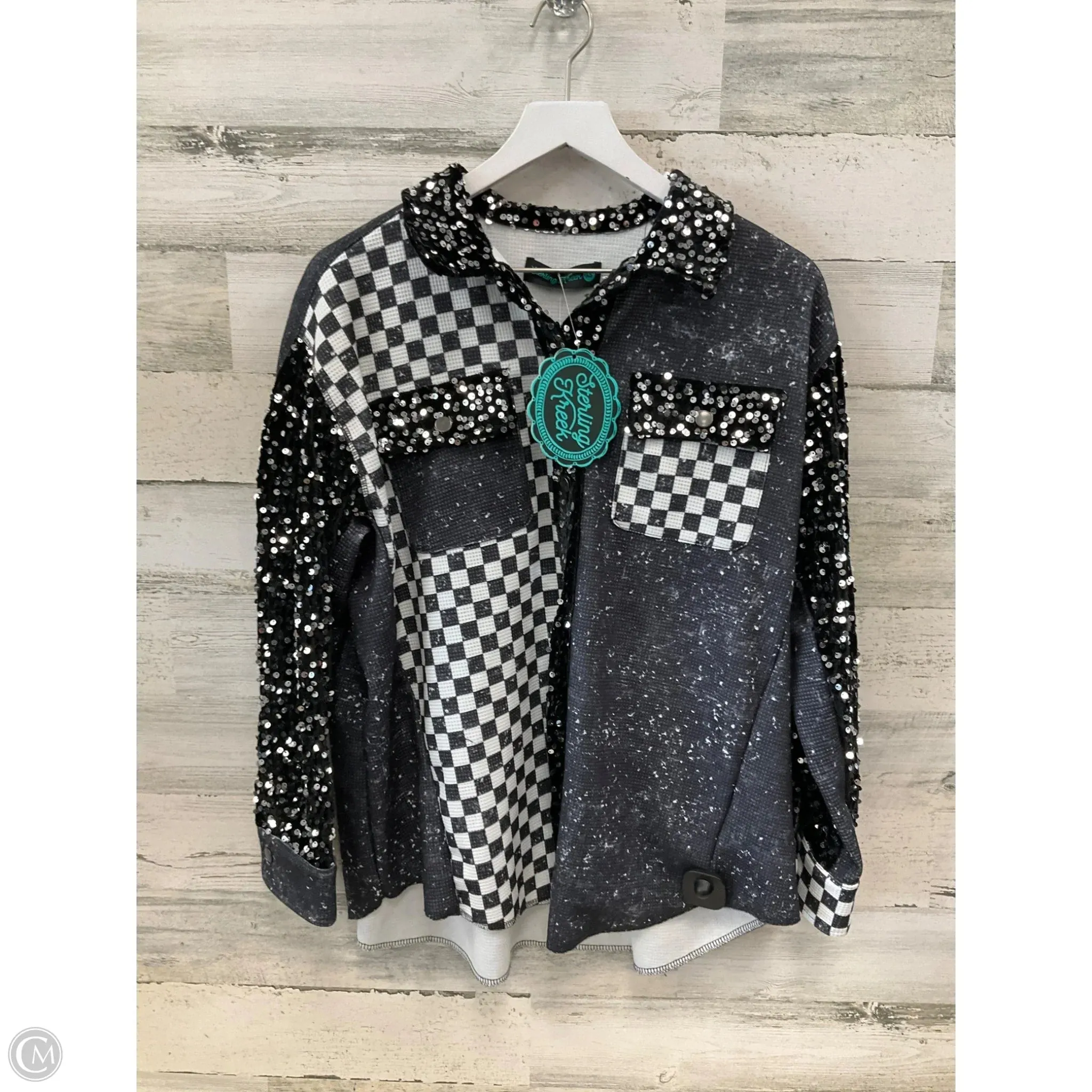 Jacket Shirt By Clothes Mentor In Black, Size: Xs