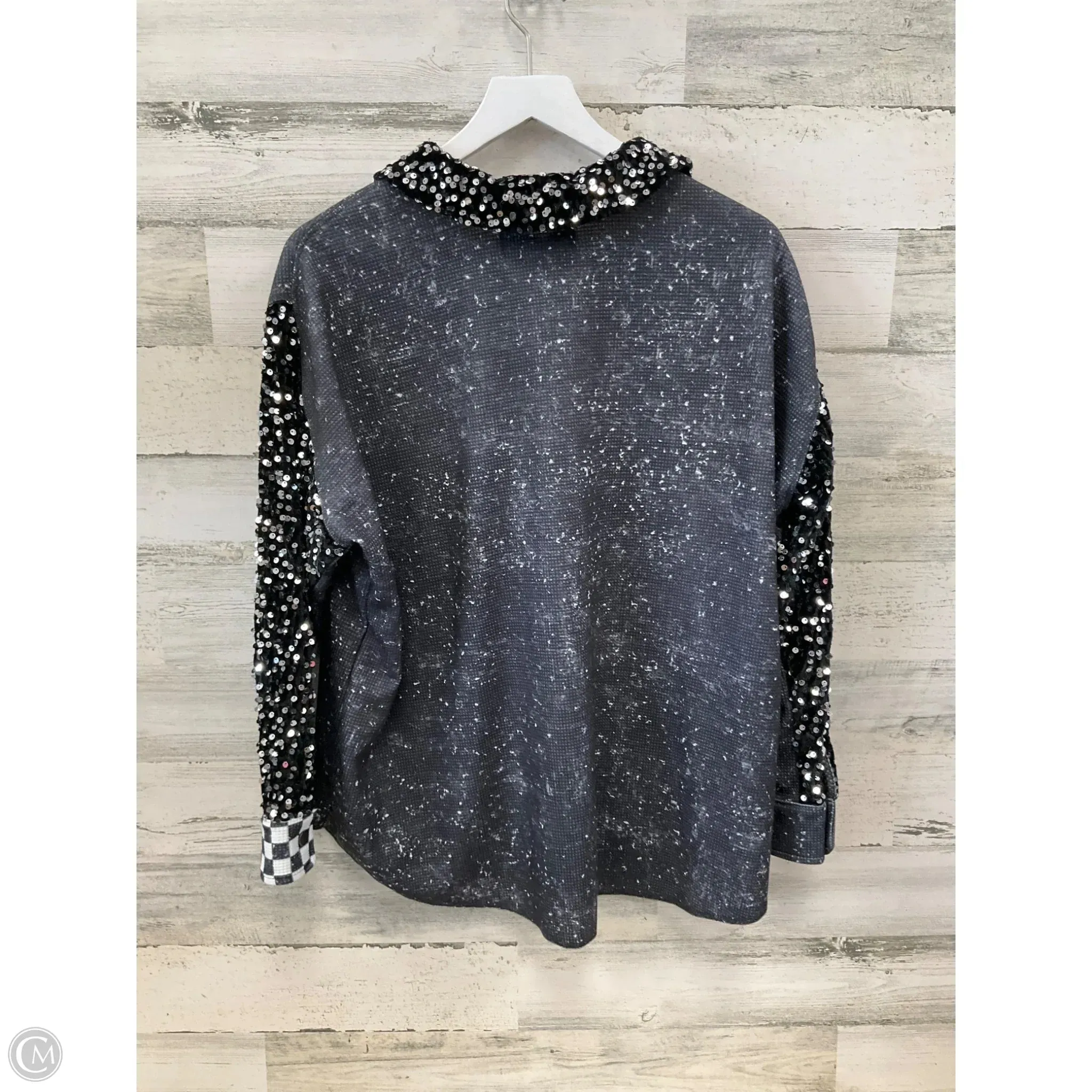 Jacket Shirt By Clothes Mentor In Black, Size: Xs