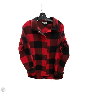 Jacket Shirt By Hyfve In Black & Red, Size: S